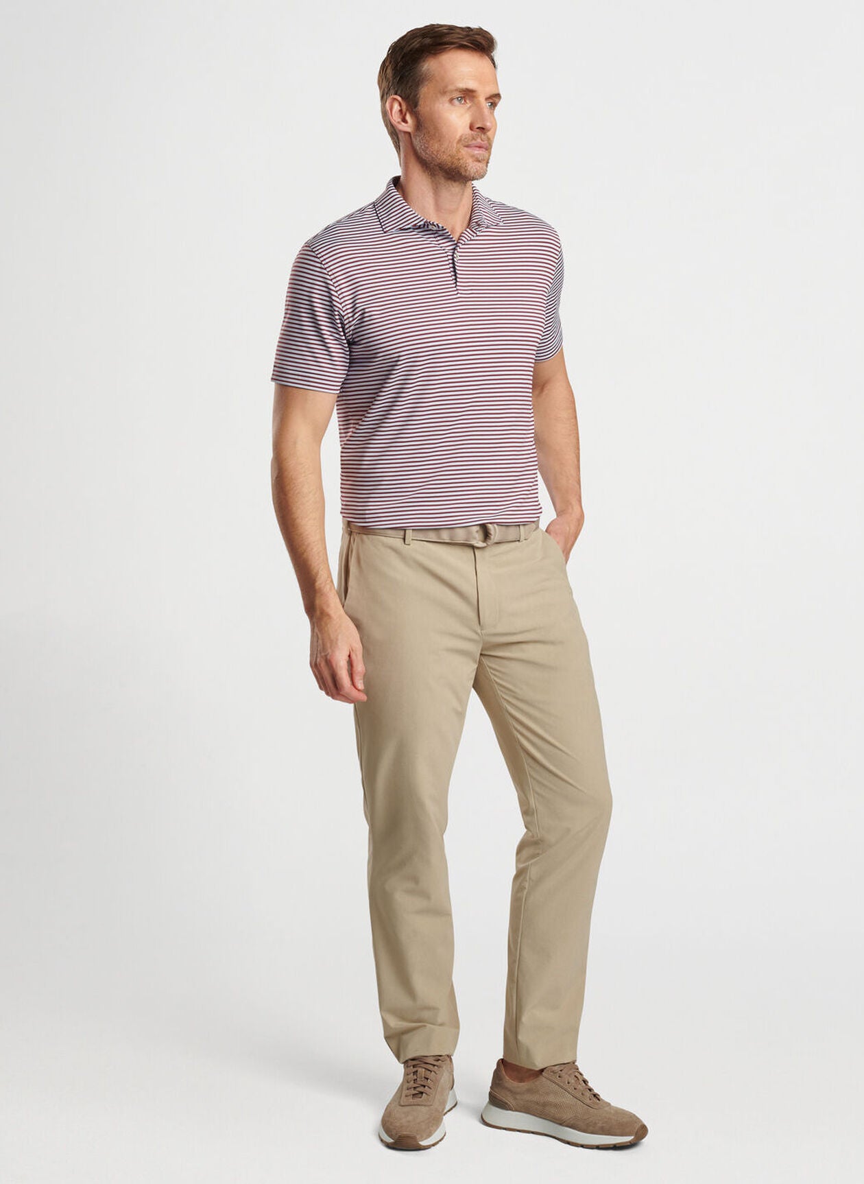 Peter Millar Mens Tailored Fit Sawyer Performance Jersey Polo