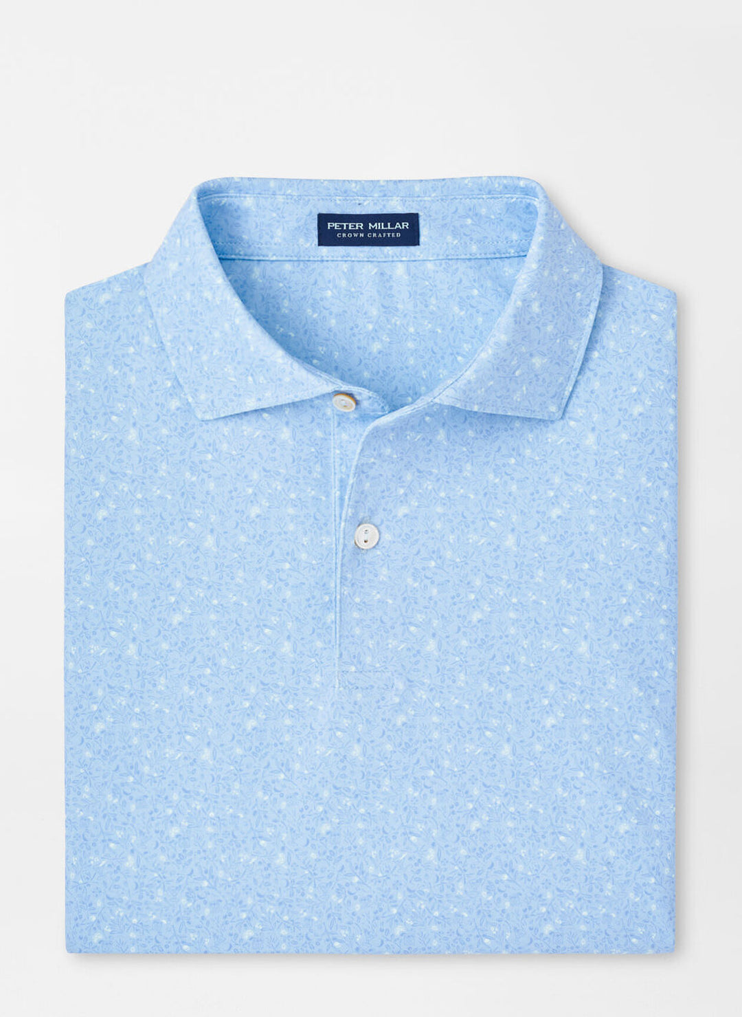 Peter Millar Mens Tailored Fit Infusions Performance Jersey Polo - BLUE FROST
