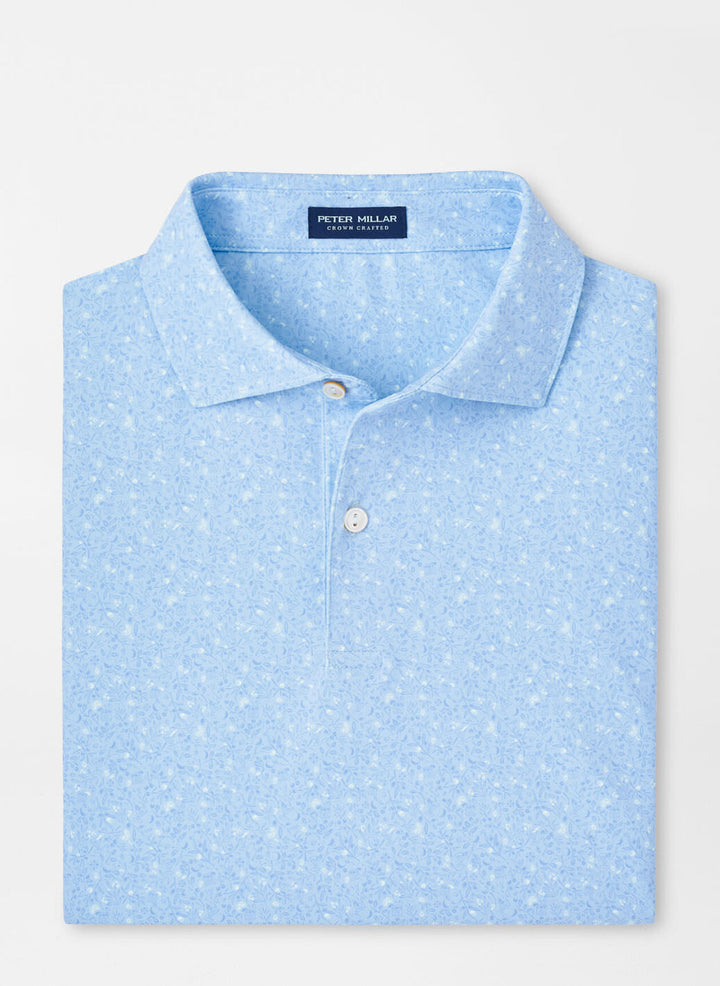Peter Millar Mens Tailored Fit Infusions Performance Jersey Polo - BLUE FROST