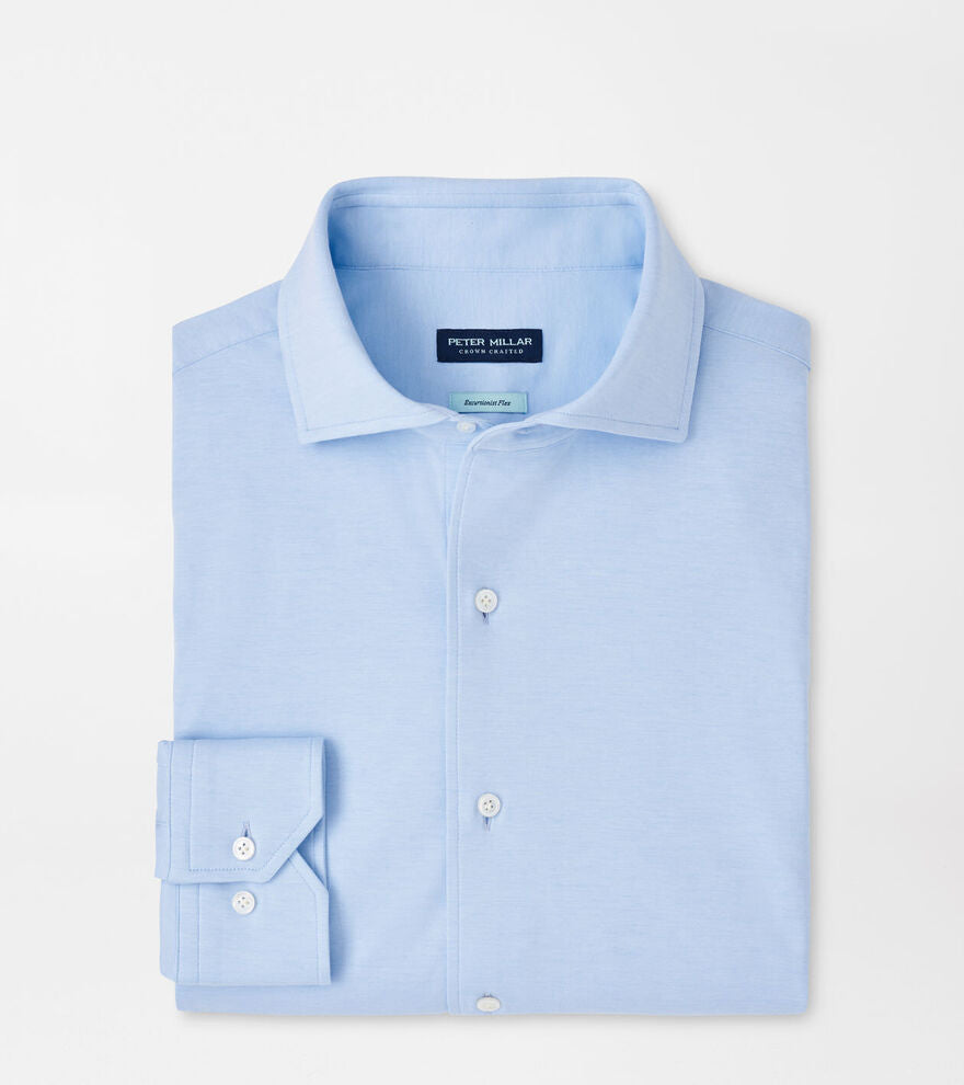 Peter Millar Mens Tailored Fit Magnus Excursionist Flex Sport Shirt - BLUE FROST
