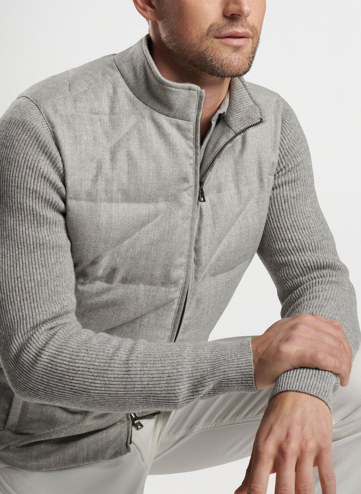 Peter Millar Mens Tailored Fit Alpine Hybrid Cardigan - BRITISH