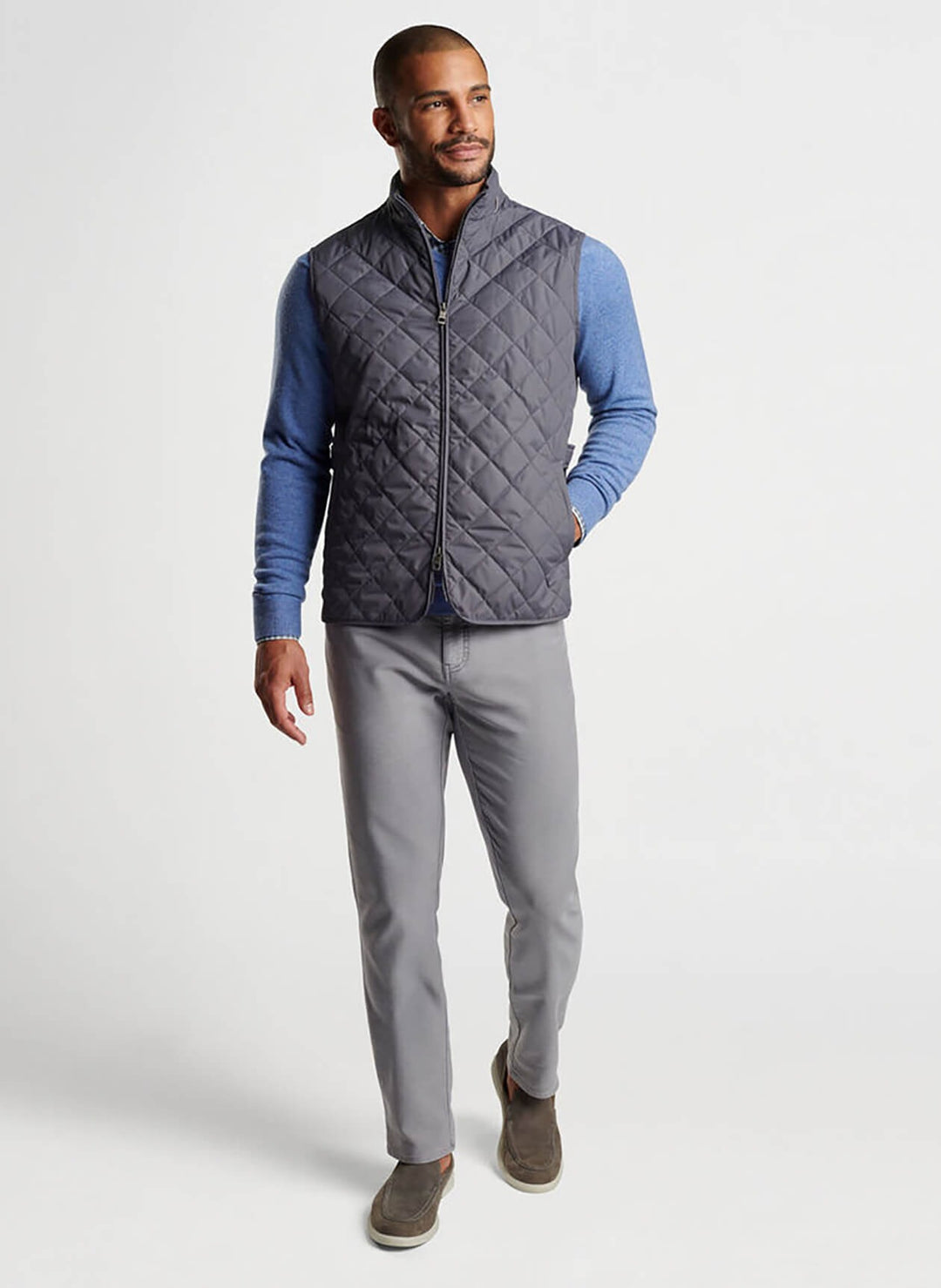 Peter Millar Men's Classic Fit Essex Vest - IRON