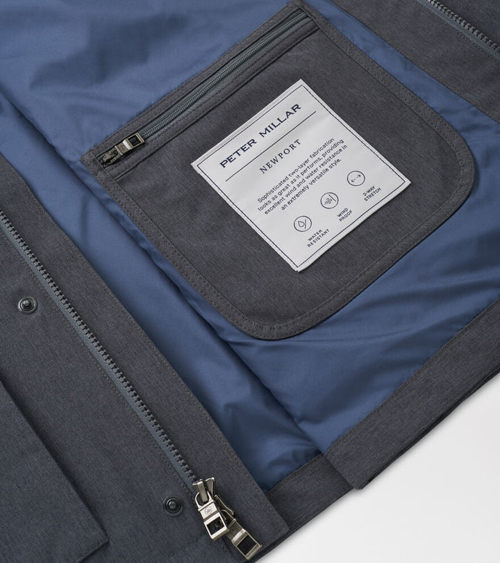 Peter Millar Mens Classic Fit Newport City Coat - IRON