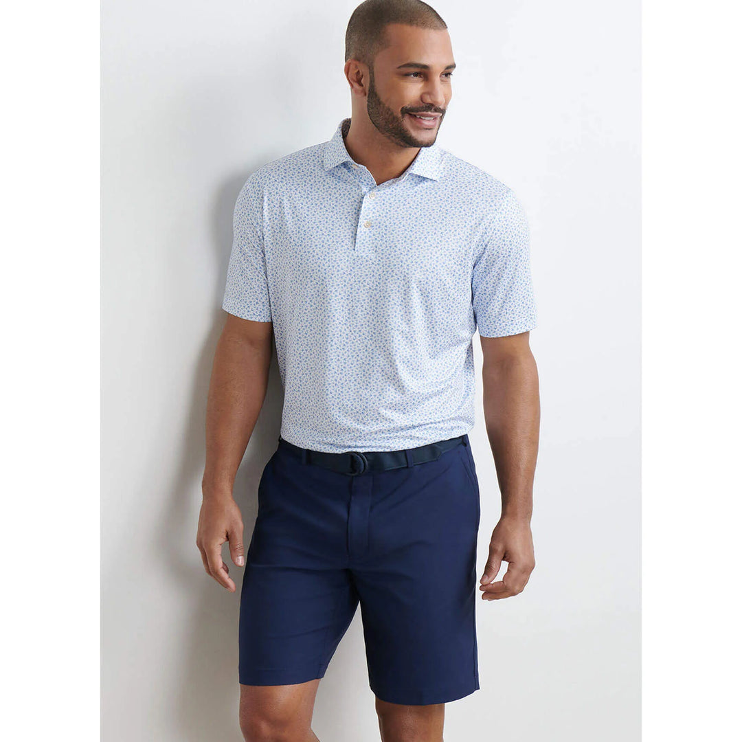 Peter Millar Men's Classic Fit Finch Performance Jersey Polo - WHITE