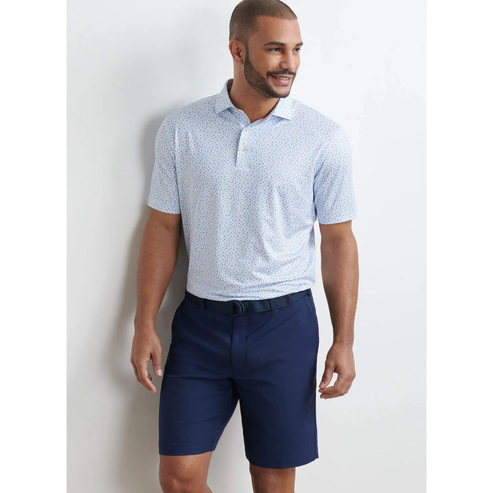 Peter Millar Men's Classic Fit Finch Performance Jersey Polo - WHITE