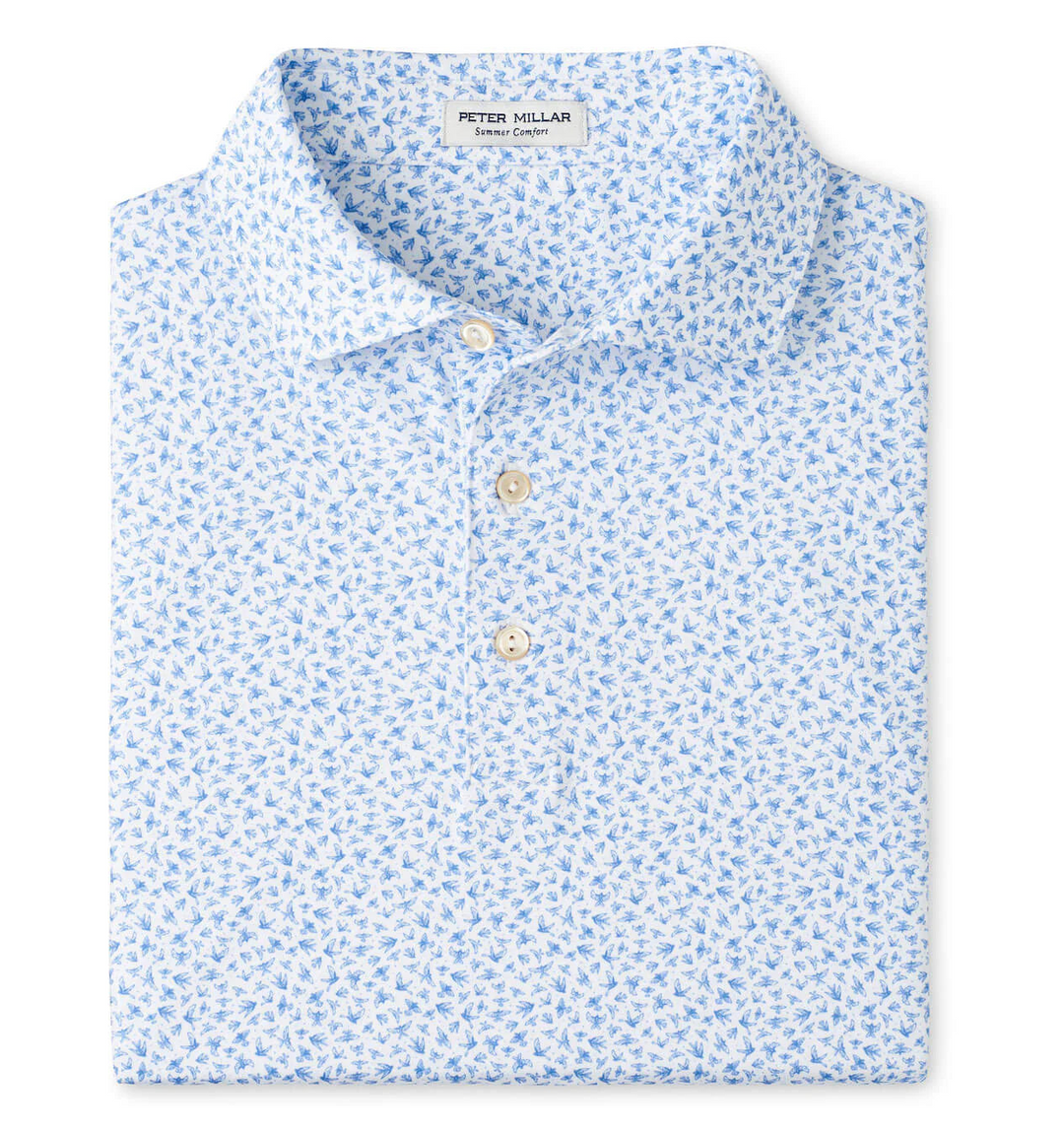 Peter Millar Men's Classic Fit Finch Performance Jersey Polo - WHITE