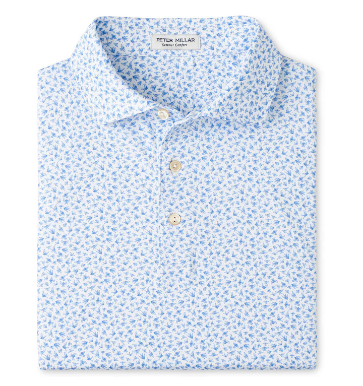 Peter Millar Men's Classic Fit Finch Performance Jersey Polo - WHITE