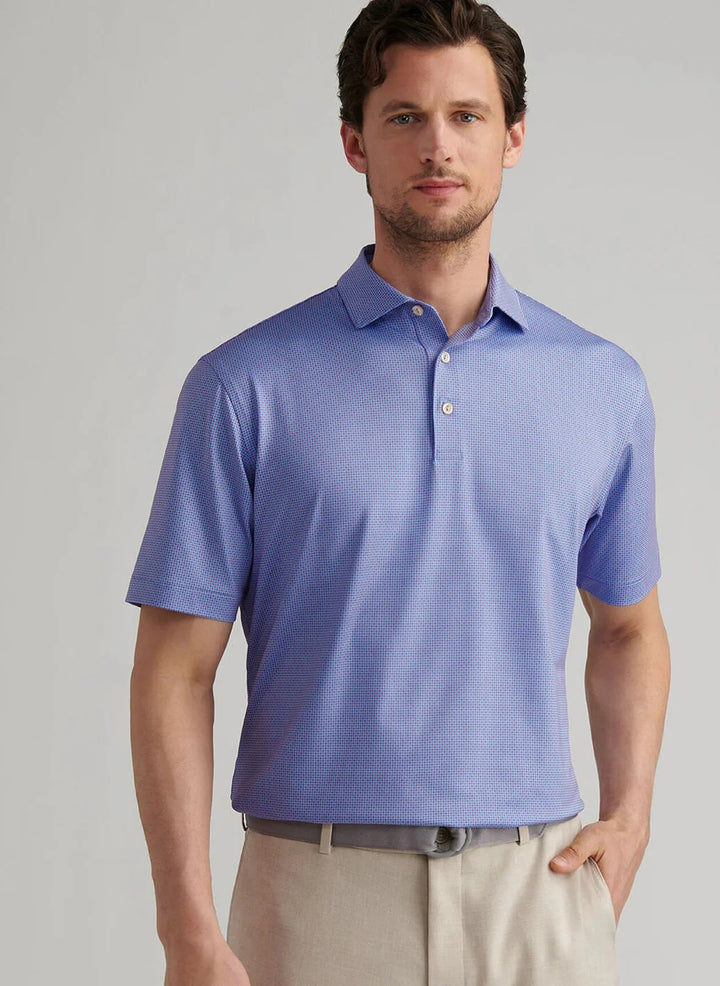 Peter Millar Men's Classic Fit Phoenix Performance Jersey Polo - COTTAGE BLUE