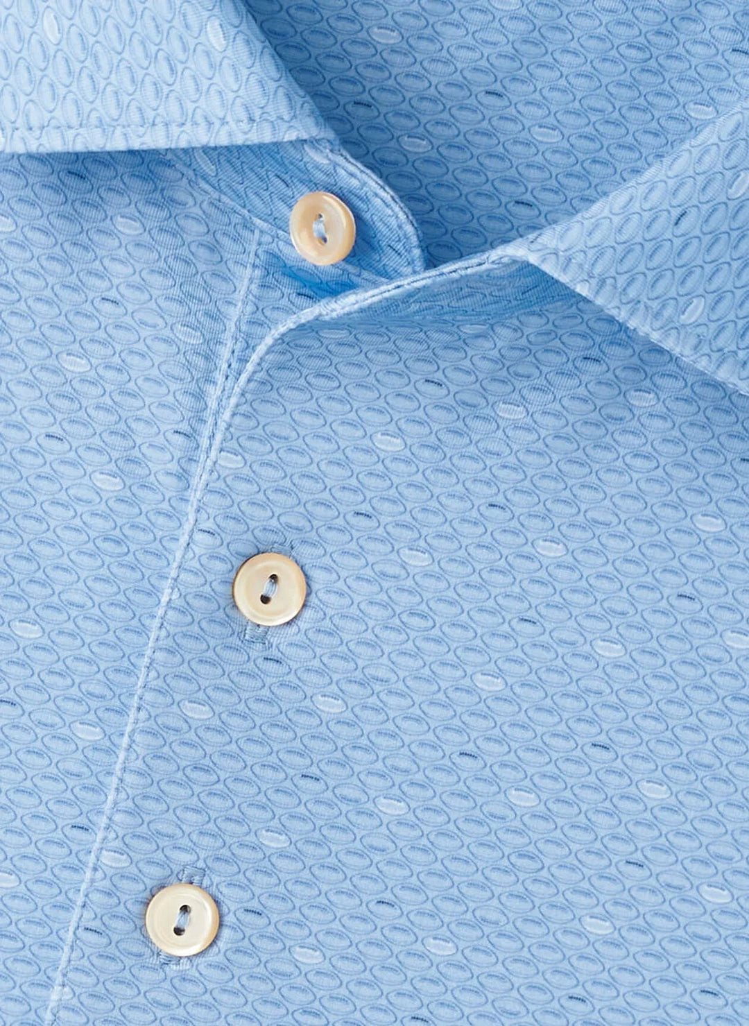 Peter Millar Men's Classic Fit Fall Football Performance Jersey Polo - COTTAGE BLUE