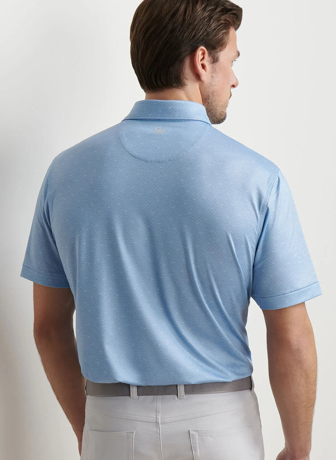Peter Millar Men's Classic Fit Fall Football Performance Jersey Polo - COTTAGE BLUE