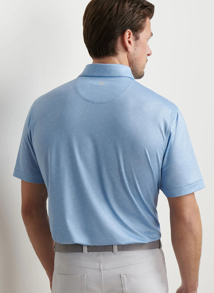 Peter Millar Men's Classic Fit Fall Football Performance Jersey Polo - COTTAGE BLUE