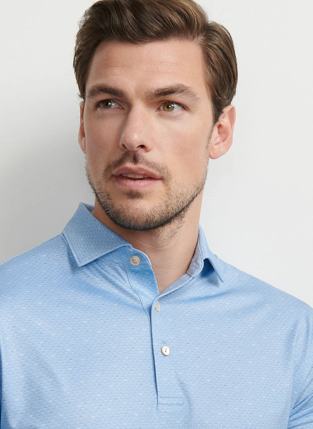 Peter Millar Men's Classic Fit Fall Football Performance Jersey Polo - COTTAGE BLUE