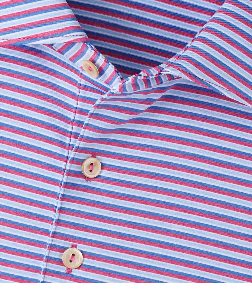 Peter Millar Men's Classic Fit Lenway Performance Jersey Polo - ROSEWOOD