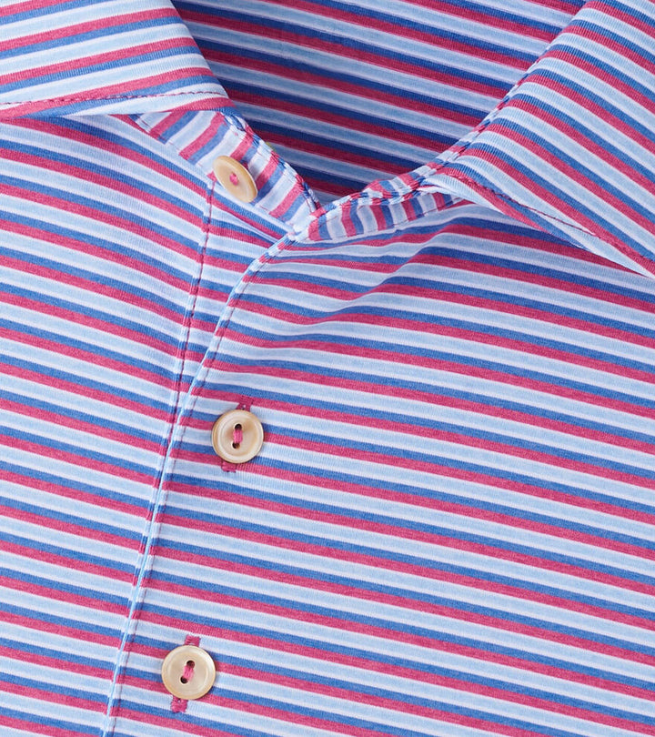 Peter Millar Men's Classic Fit Lenway Performance Jersey Polo - ROSEWOOD