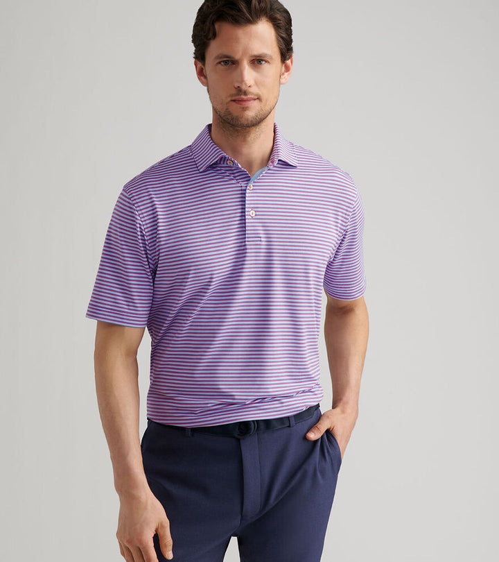 Peter Millar Men's Classic Fit Lenway Performance Jersey Polo - ROSEWOOD