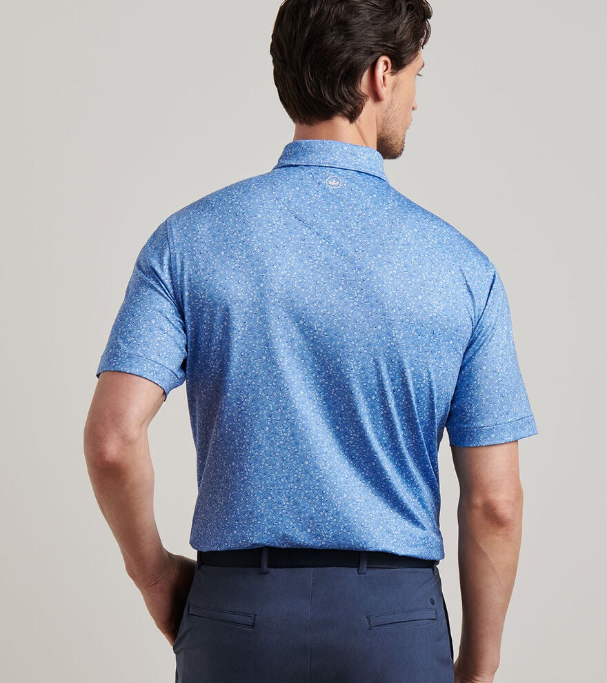 Peter Millar Men's Classic Fit Champagne & Caviar Performance Jersey Polo - EVENING TIDE