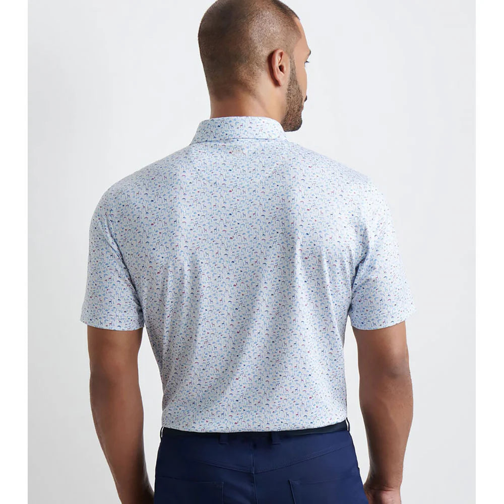 Peter Millar Men's Classic Fit On The Hunt Performance Jersey Polo - WHITE