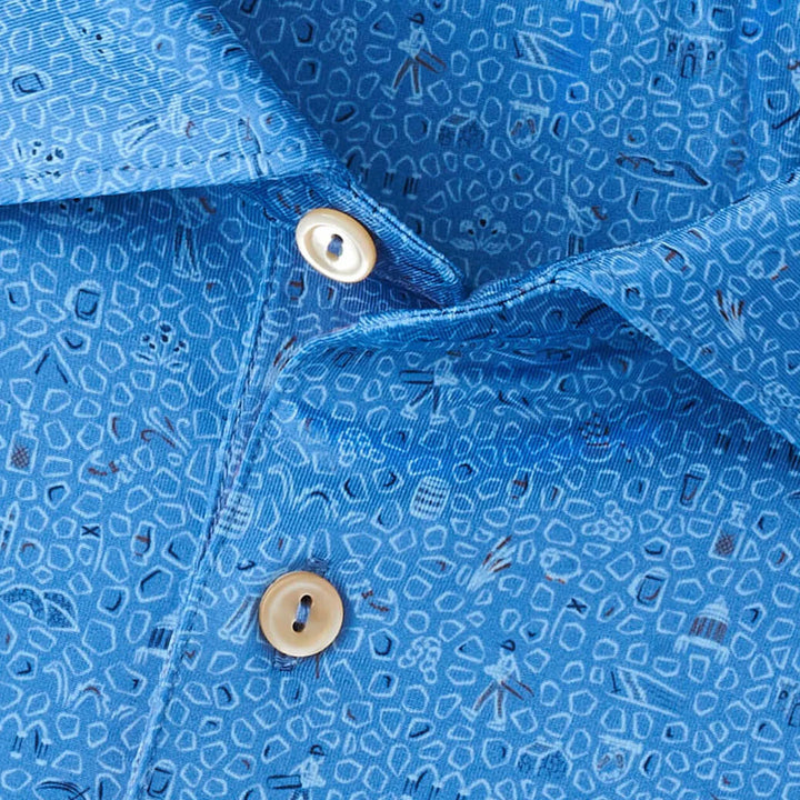 Peter Millar Men's Classic Fit Scotland Links Performance Jersey Polo - EVENING TIDE