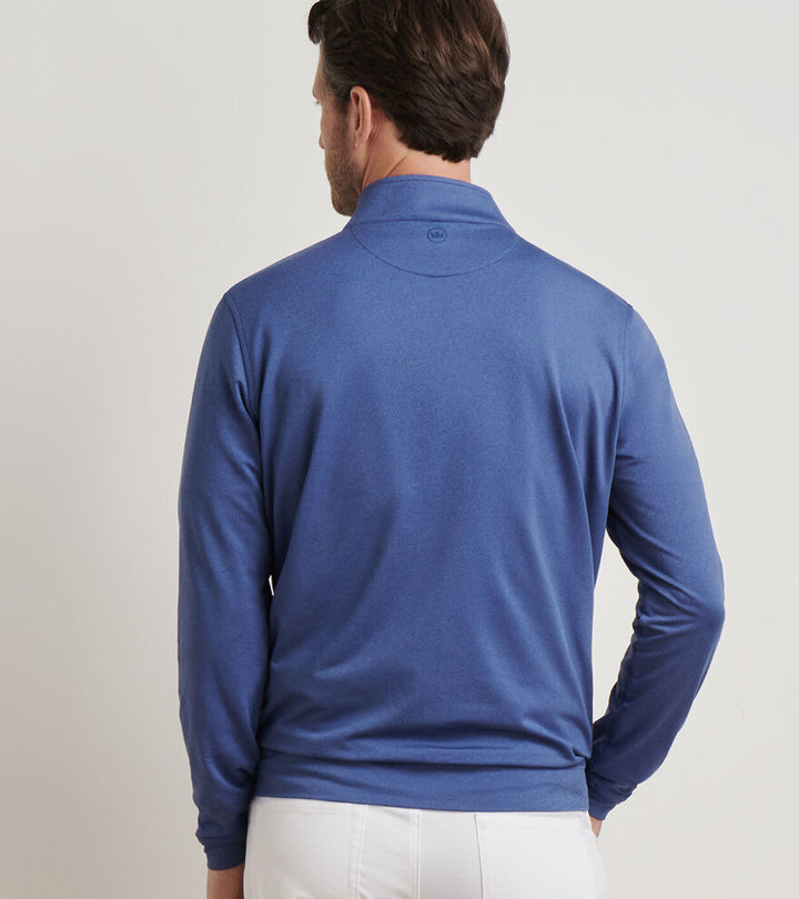 Peter Millar Mens Perth Mélange Performance Quarter-Zip - SPORT NAVY