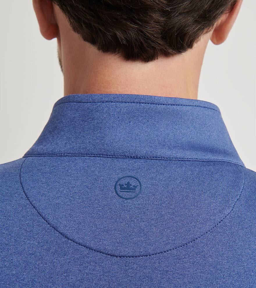 Peter Millar Mens Perth Mélange Performance Quarter-Zip - SPORT NAVY