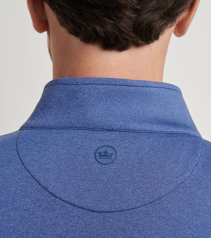 Peter Millar Mens Perth Mélange Performance Quarter-Zip - SPORT NAVY