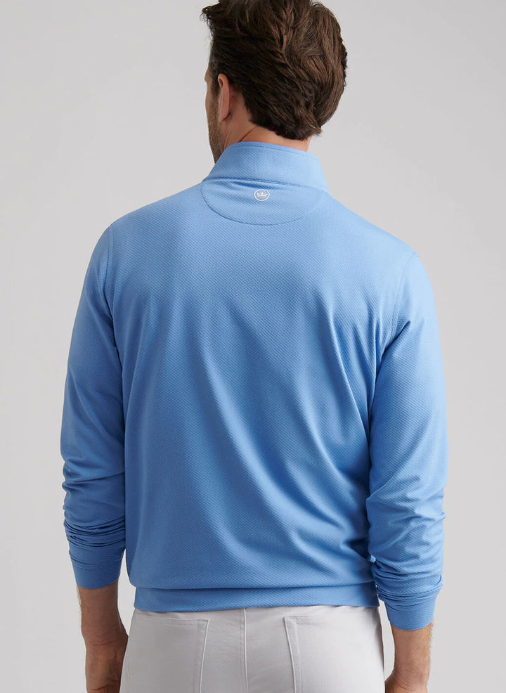Peter Millar Mens Perth Cross-Hatch Performance Quarter-Zip - EVENING TIDE