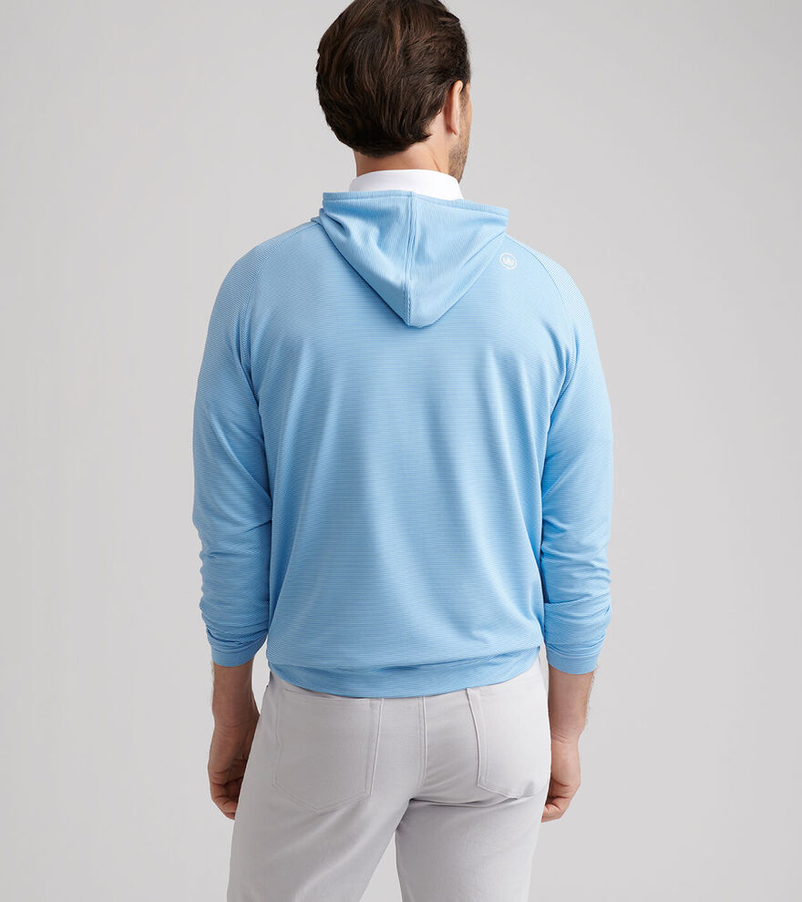 Peter Millar Men's Classic Fit Pine Sugar Stripe Performance Hoodie - EVENING TIDE