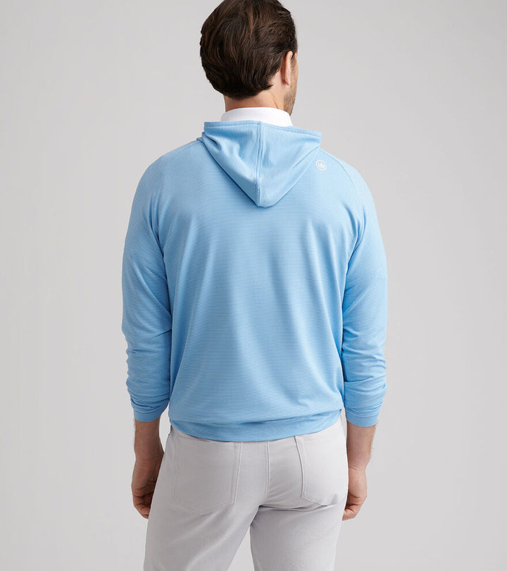 Peter Millar Men's Classic Fit Pine Sugar Stripe Performance Hoodie - EVENING TIDE