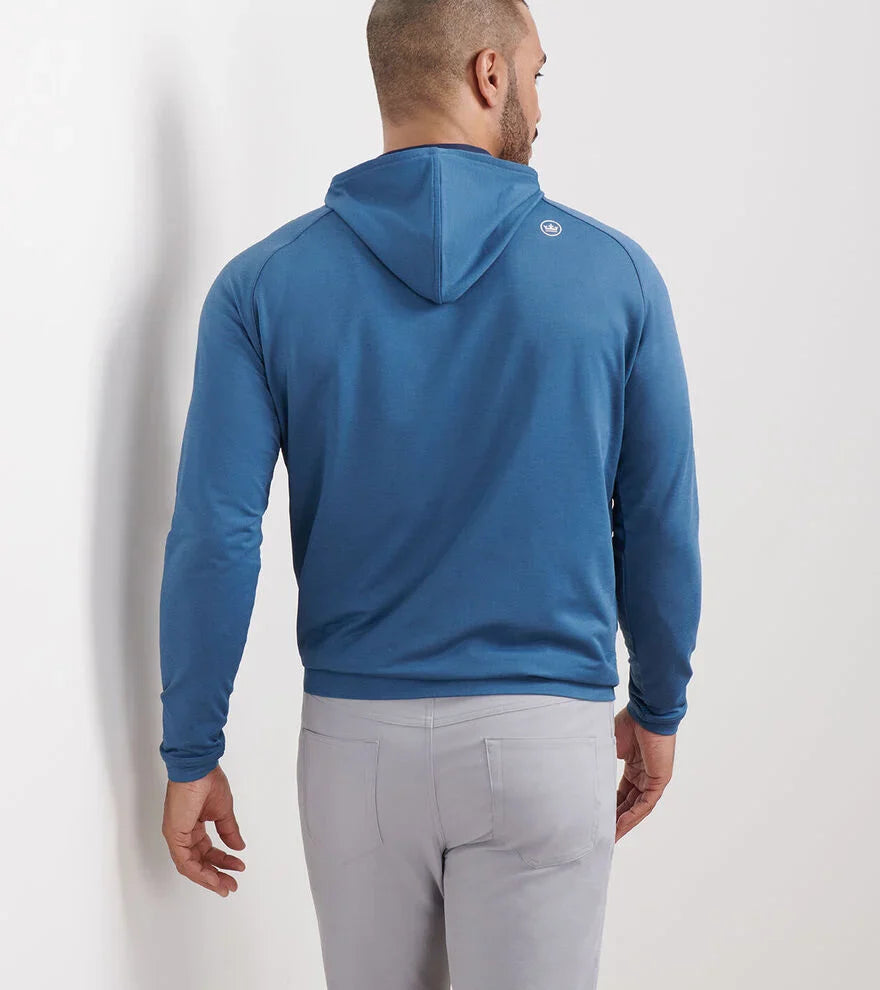 Peter Millar Mens Pine Performance Hoodie - BLUE HAZE