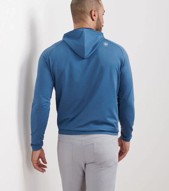 Peter Millar Mens Pine Performance Hoodie - BLUE HAZE