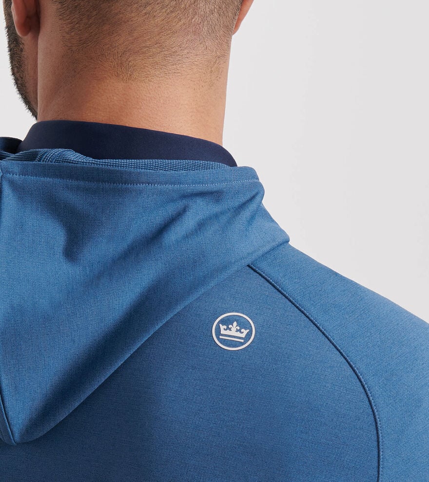 Peter Millar Mens Pine Performance Hoodie - BLUE HAZE