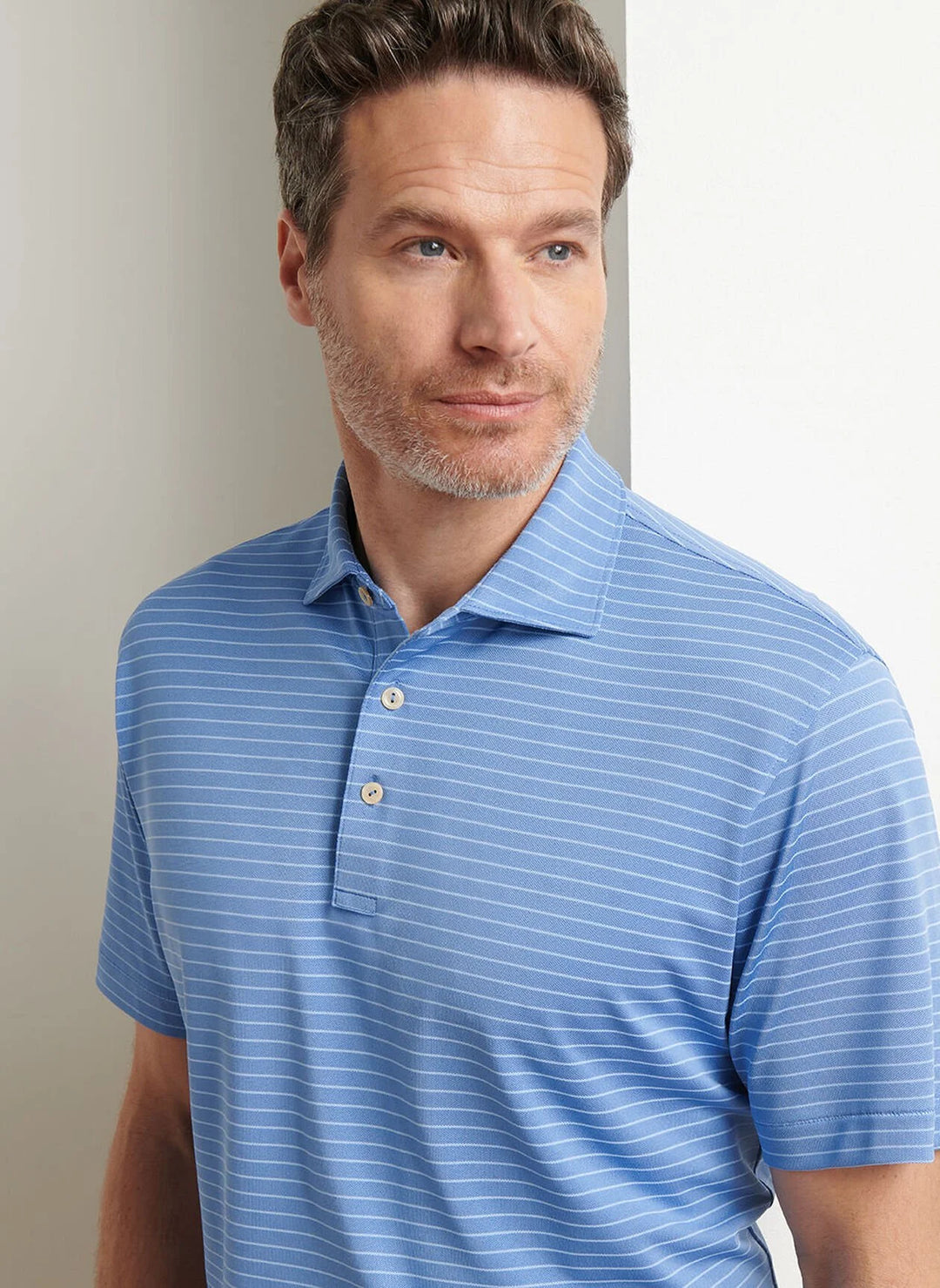 Peter Millar Men's Classic Fit Winston Performance Mesh Polo - EVENING TIDE