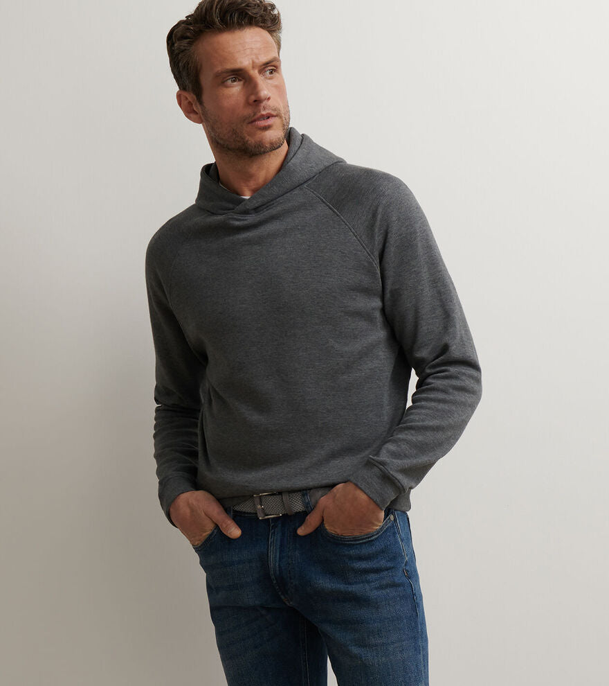 Peter Millar Men's Classic Fit Crown Comfort Knit Hoodie - CHARCOAL