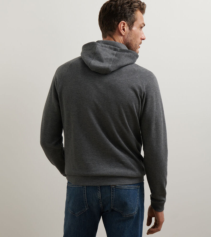 Peter Millar Men's Classic Fit Crown Comfort Knit Hoodie - CHARCOAL