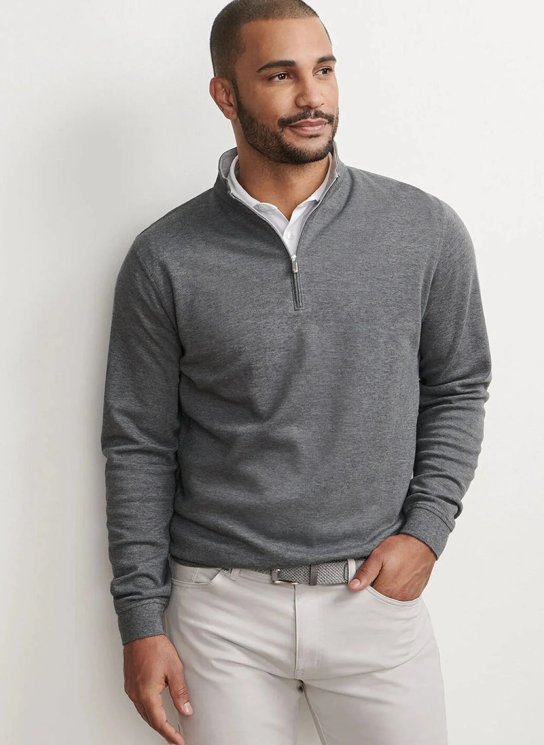 Peter Millar Men's Classic Fit Crown Comfort Pullover - CHARCOAL