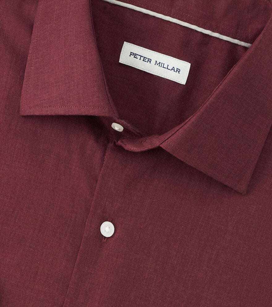 Peter Millar Men's Classic Fit Highlands Soft Twill Cotton Sport Shirt - AUTUMN FOLIAGE