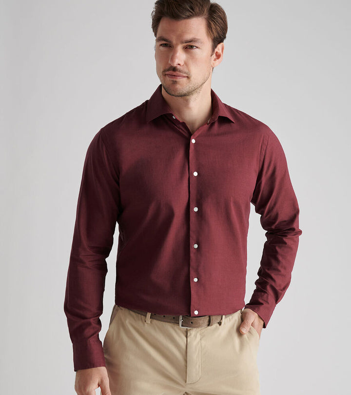 Peter Millar Men's Classic Fit Highlands Soft Twill Cotton Sport Shirt - AUTUMN FOLIAGE