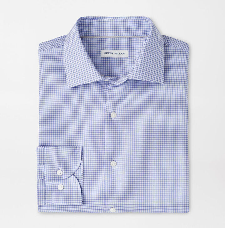 Peter Millar Men's Classic Fit Jackson Crown Lite Cotton-Stretch Sport Shirt - DEEP VIOLET