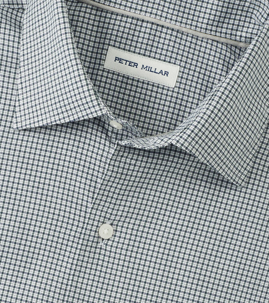 Peter Millar Men's Classic Fit Jackson Crown Lite Cotton-Stretch Sport Shirt - DEEP VERDANT