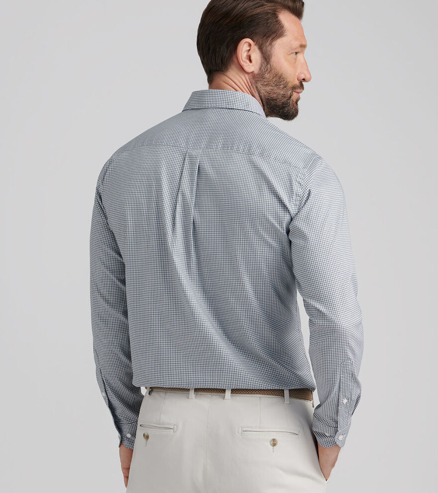 Peter Millar Men's Classic Fit Jackson Crown Lite Cotton-Stretch Sport Shirt - DEEP VERDANT