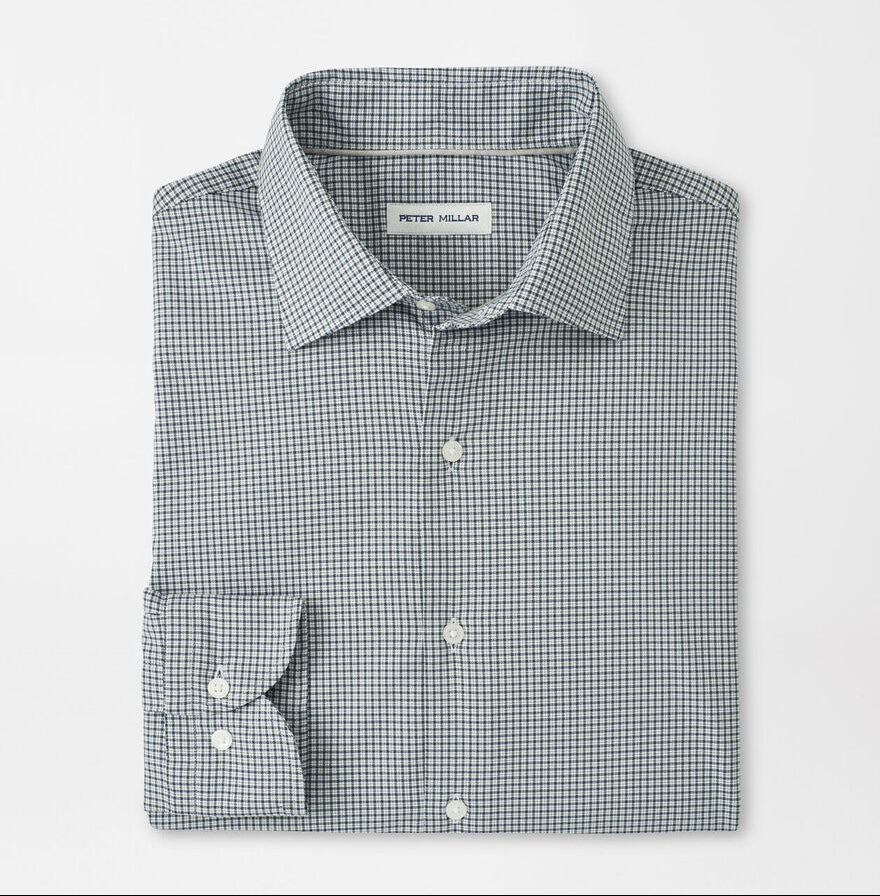 Peter Millar Men's Classic Fit Jackson Crown Lite Cotton-Stretch Sport Shirt - DEEP VERDANT