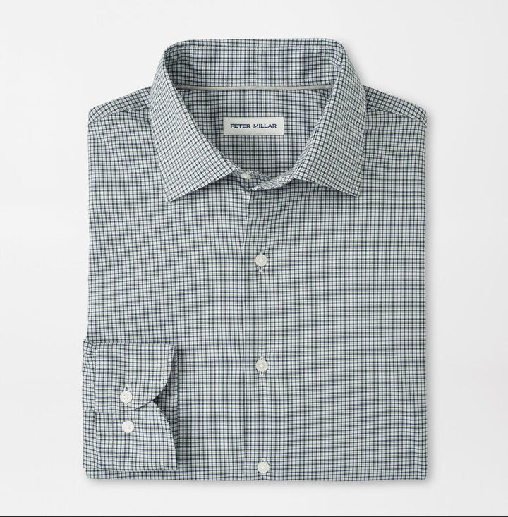 Peter Millar Men's Classic Fit Jackson Crown Lite Cotton-Stretch Sport Shirt - DEEP VERDANT