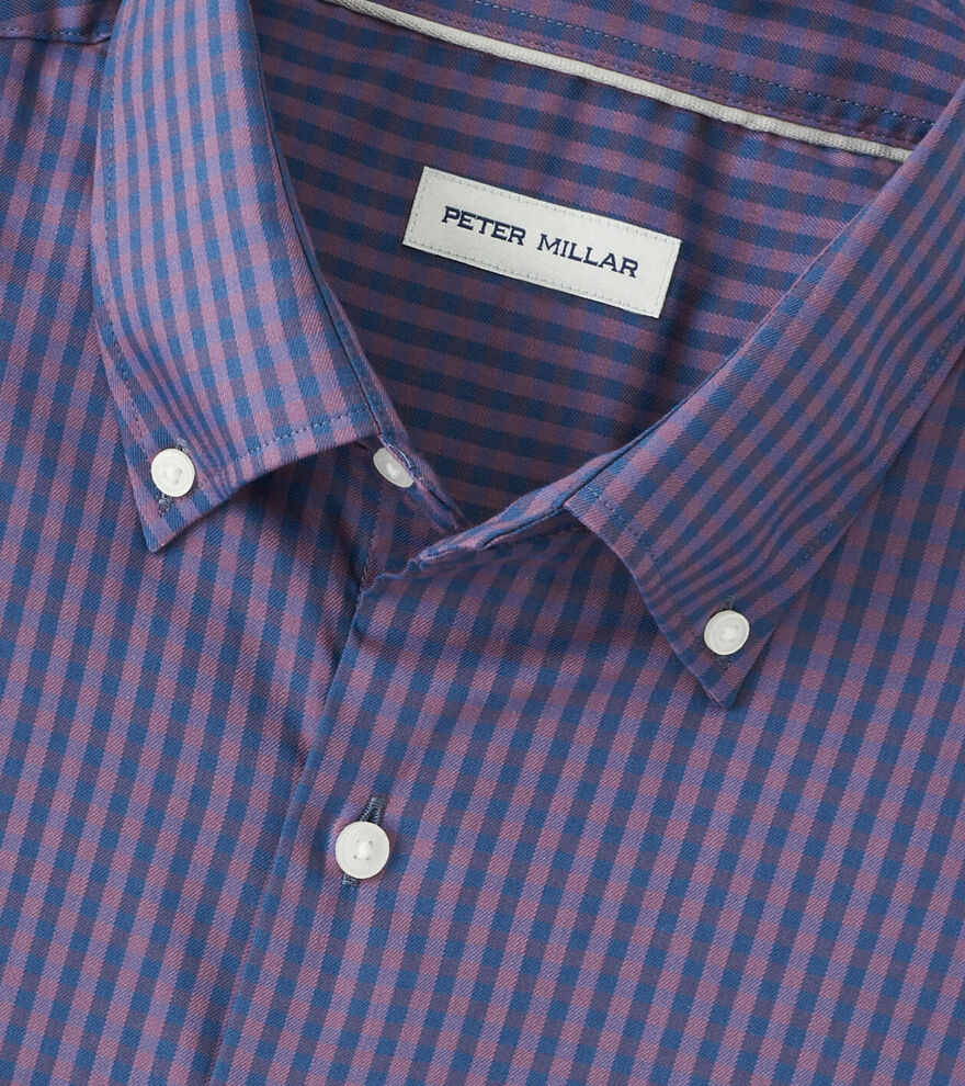Peter Millar Men's Classic Fit Conway Crown Lite Cotton-Stretch Sport Shirt - PARISIAN FIG