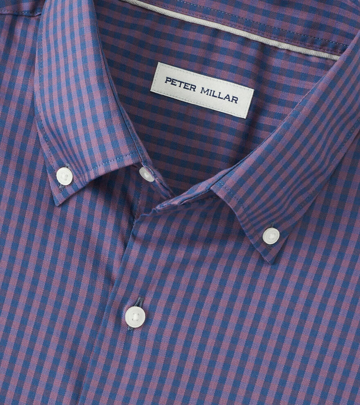 Peter Millar Men's Classic Fit Conway Crown Lite Cotton-Stretch Sport Shirt - PARISIAN FIG