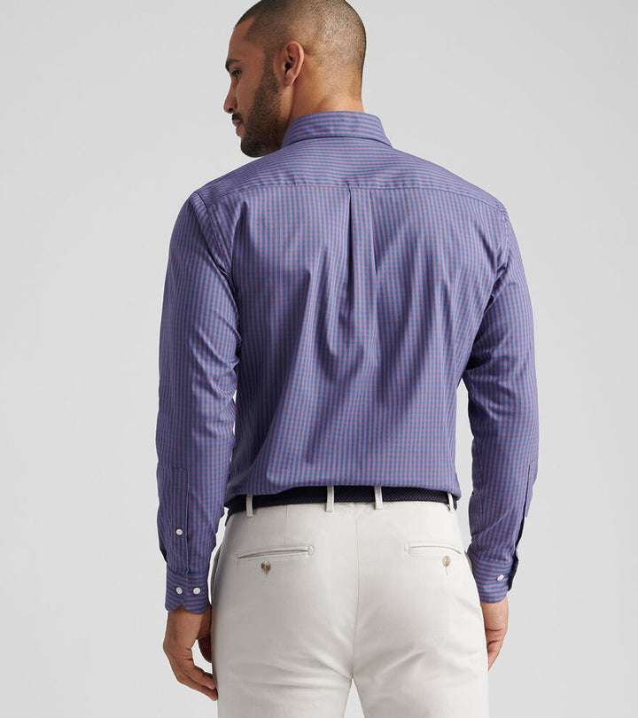 Peter Millar Men's Classic Fit Conway Crown Lite Cotton-Stretch Sport Shirt - PARISIAN FIG