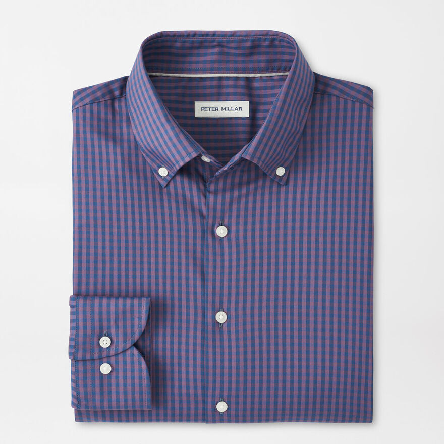 Peter Millar Men's Classic Fit Conway Crown Lite Cotton-Stretch Sport Shirt - PARISIAN FIG