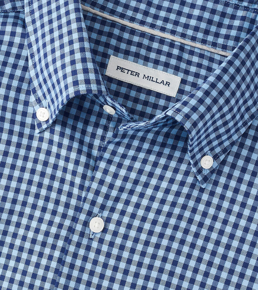 Peter Millar Men's Classic Fit Conway Crown Lite Cotton-Stretch Sport Shirt - RUDDY BLUE