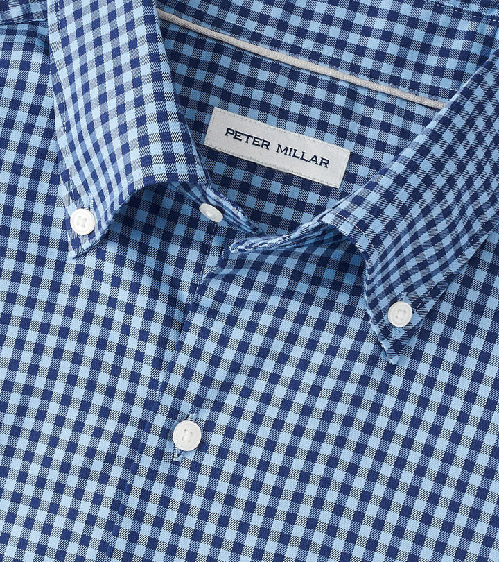 Peter Millar Men's Classic Fit Conway Crown Lite Cotton-Stretch Sport Shirt - RUDDY BLUE