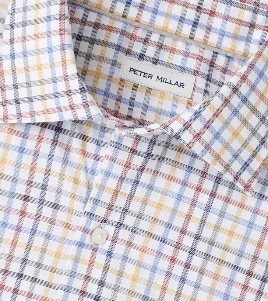 Peter Millar Men's Classic Fit North Coast Crown Lite Cotton-Stretch Sport Shirt  - EVENING TIDE