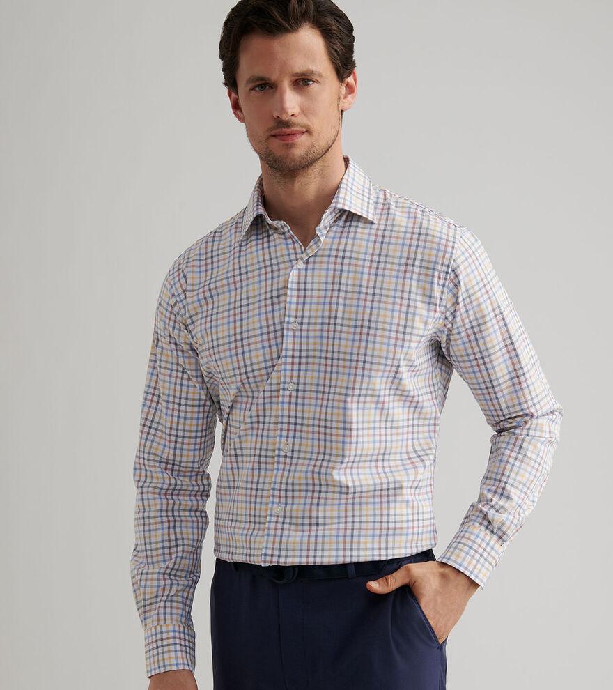 Peter Millar Men's Classic Fit North Coast Crown Lite Cotton-Stretch Sport Shirt  - EVENING TIDE